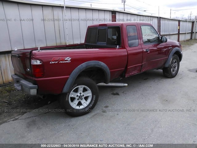 1FTZR45E15PA74146 - 2005 FORD RANGER SUPER CAB RED photo 4