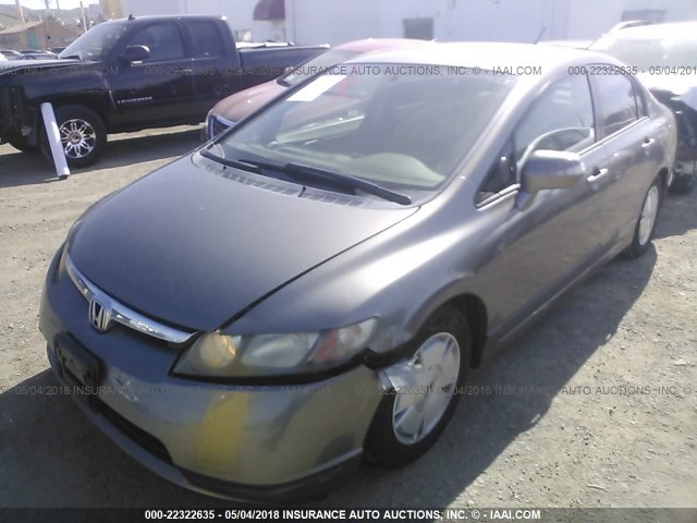 JHMFA36287S022262 - 2007 HONDA CIVIC HYBRID BEIGE photo 6