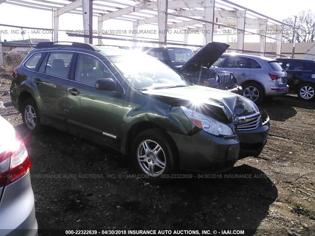 4S4BRBAC8B3323633 - 2011 SUBARU OUTBACK 2.5I GREEN photo 1