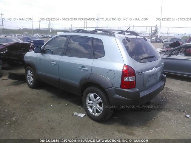 KM8JN12D46U440571 - 2006 HYUNDAI TUCSON GLS/LIMITED Light Blue photo 3