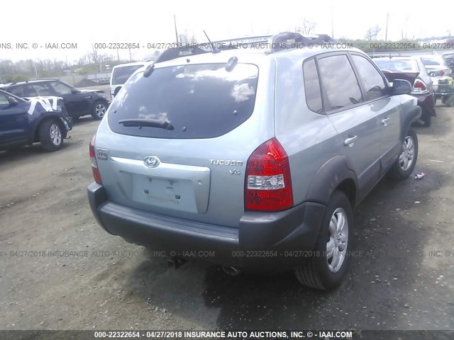 KM8JN12D46U440571 - 2006 HYUNDAI TUCSON GLS/LIMITED Light Blue photo 4