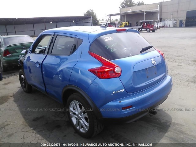 JN8AF5MV9CT113250 - 2012 NISSAN JUKE S/SV/SL BLUE photo 3