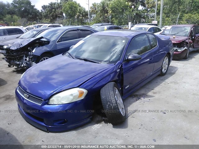 2G1WL16CX69276962 - 2006 CHEVROLET MONTE CARLO SS BLUE photo 2