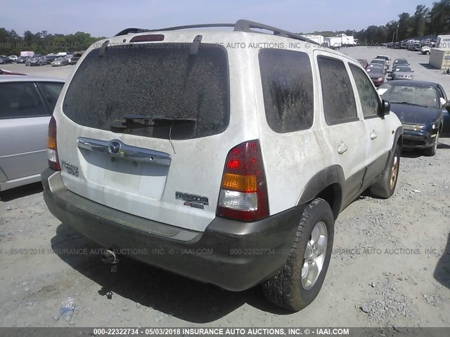 4F2YU09112KM46930 - 2002 MAZDA TRIBUTE LX/ES WHITE photo 4