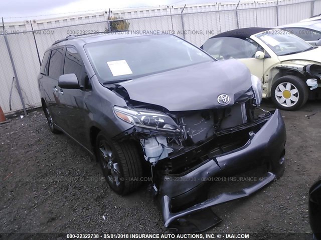 5TDXZ3DC1HS776415 - 2017 TOYOTA SIENNA SE GRAY photo 1