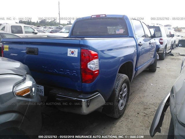 5TFEM5F17GX106048 - 2016 TOYOTA TUNDRA CREWMAX SR5 BLUE photo 4