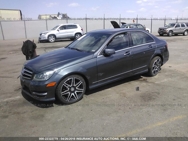 WDDGF8AB8EA940744 - 2014 MERCEDES-BENZ C 300 4MATIC GRAY photo 2