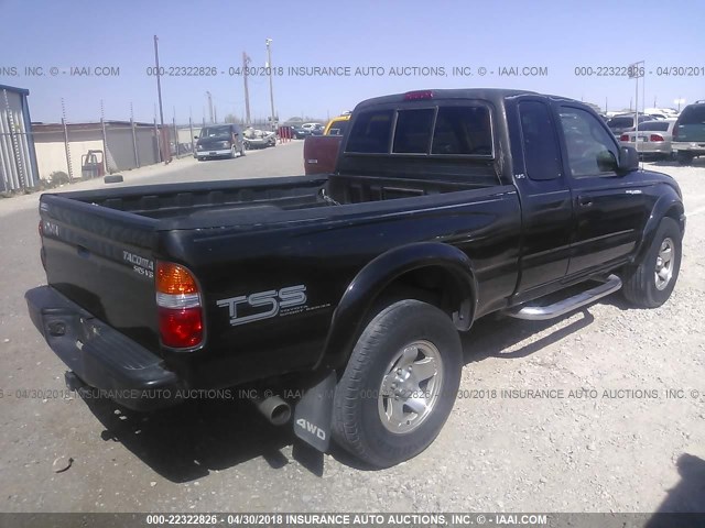 5TEWN72N24Z433063 - 2004 TOYOTA TACOMA XTRACAB BLACK photo 4