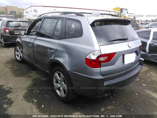 WBXPA93404WC30385 - 2004 BMW X3 3.0I SILVER photo 3