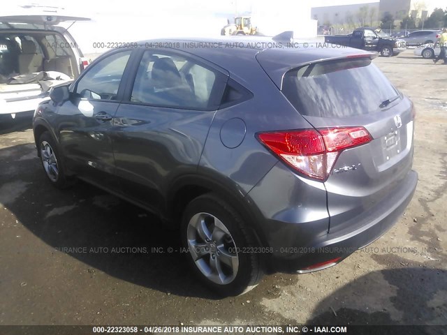 3CZRU6H33HG706202 - 2017 HONDA HR-V LX GRAY photo 3