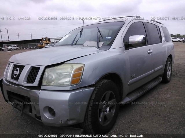 5N1AA08A15N736806 - 2005 NISSAN ARMADA SE/LE SILVER photo 2