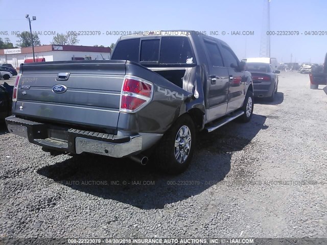 1FTFW1ET5BFC88311 - 2011 FORD F150 SUPERCREW GRAY photo 4