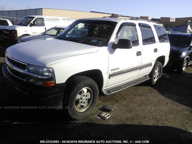 1GNEK13T51J132296 - 2001 CHEVROLET TAHOE K1500 WHITE photo 2