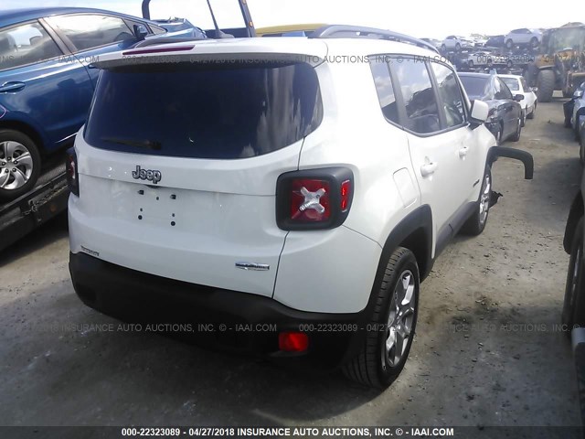 ZACCJABB7HPG26715 - 2017 JEEP RENEGADE LATITUDE WHITE photo 4