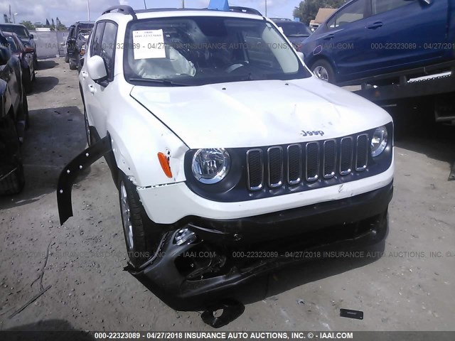 ZACCJABB7HPG26715 - 2017 JEEP RENEGADE LATITUDE WHITE photo 6