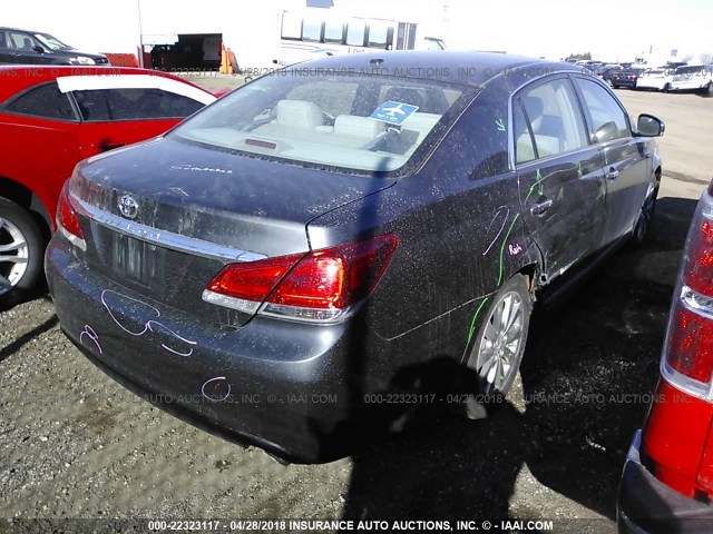 4T1BK3DB4BU412106 - 2011 TOYOTA AVALON LIMITED GRAY photo 4