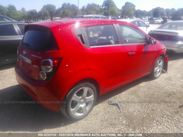 1G1JE6SB0F4132807 - 2015 CHEVROLET SONIC LTZ RED photo 4