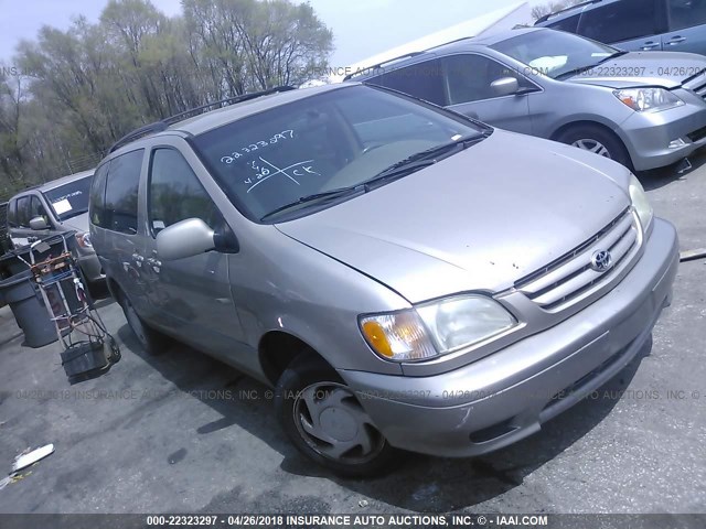 4T3ZF13C22U504405 - 2002 TOYOTA SIENNA LE/XLE BEIGE photo 1