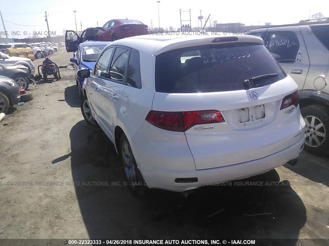 5J8TB18267A003798 - 2007 ACURA RDX WHITE photo 3