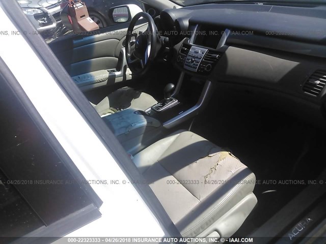 5J8TB18267A003798 - 2007 ACURA RDX WHITE photo 5