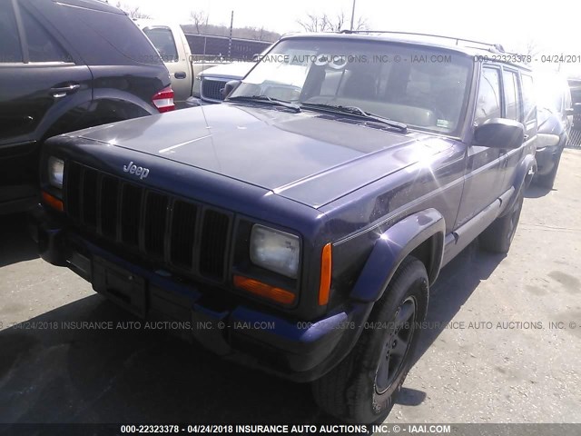 1J4FF68S7XL651226 - 1999 JEEP CHEROKEE SPORT/CLASSIC მუქი ლურჯი ფოტო 2