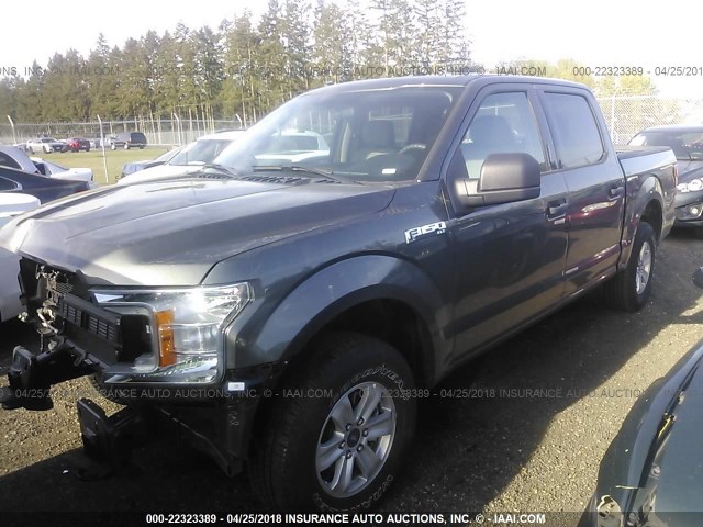 1FTEW1EB0JKD36788 - 2018 FORD F150 SUPERCREW GRAY photo 2