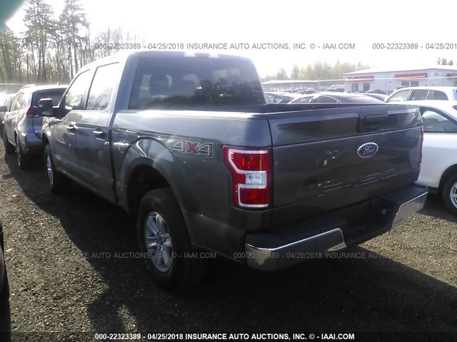 1FTEW1EB0JKD36788 - 2018 FORD F150 SUPERCREW GRAY photo 3
