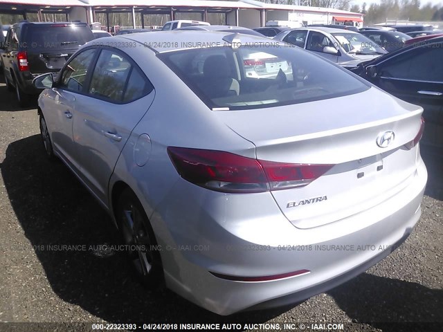 5NPD84LF1JH258713 - 2018 HYUNDAI ELANTRA SEL/VALUE/LIMITED SILVER photo 3