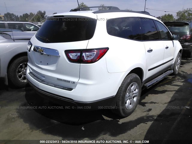 1GNKRFKD0GJ225516 - 2016 CHEVROLET TRAVERSE LS WHITE photo 4