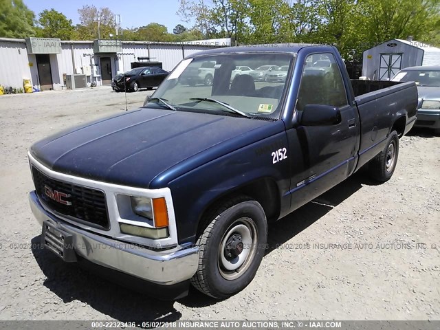 1GTFC24M9TZ530803 - 1996 GMC SIERRA C2500 BLUE photo 2