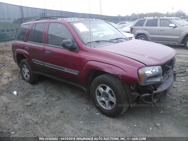 1GNDT13S022191994 - 2002 CHEVROLET TRAILBLAZER  BURGUNDY photo 1