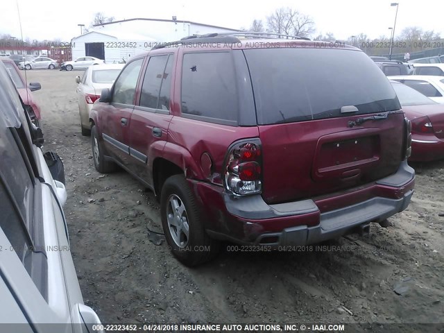 1GNDT13S022191994 - 2002 CHEVROLET TRAILBLAZER  BURGUNDY photo 3