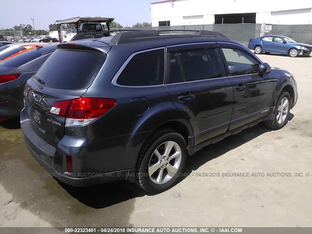 4S4BRCLCXE3223802 - 2014 SUBARU OUTBACK 2.5I LIMITED GRAY photo 4