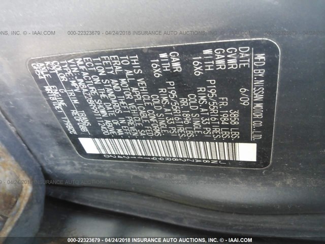 JN8AZ28R99T112420 - 2009 NISSAN CUBE S/SL GRAY photo 9