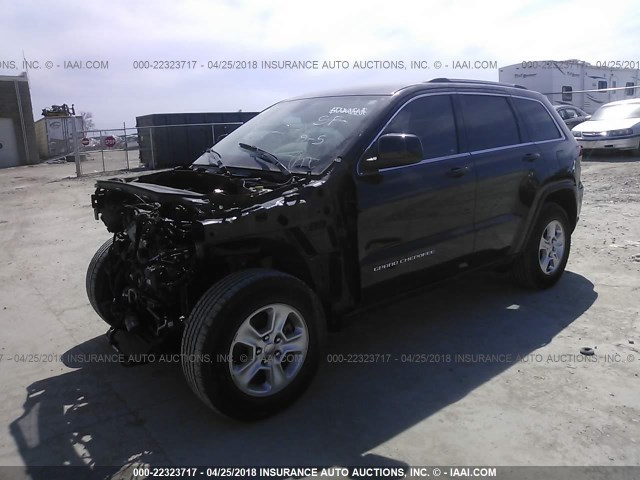 1C4RJEAG3EC213561 - 2014 JEEP GRAND CHEROKEE LAREDO BLACK photo 2