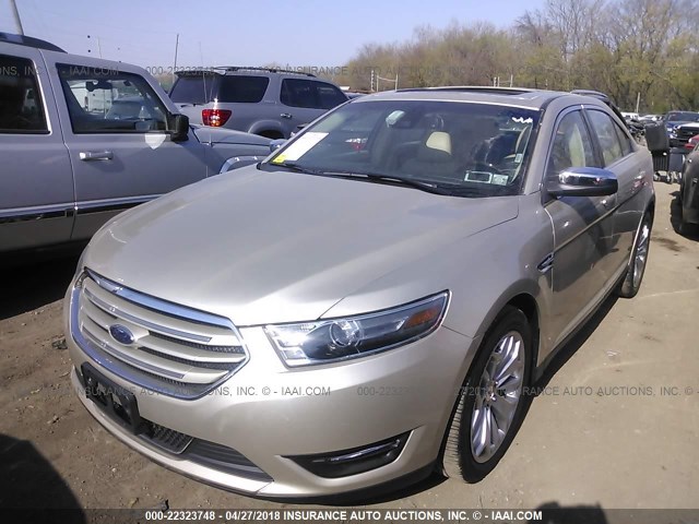 1FAHP2F86HG117792 - 2017 FORD TAURUS LIMITED BEIGE photo 2