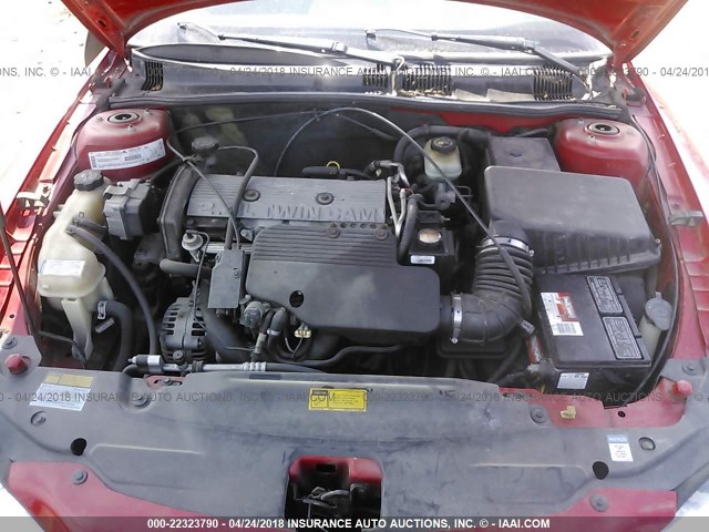 1G2NF52T91M540261 - 2001 PONTIAC GRAND AM SE1 RED photo 10