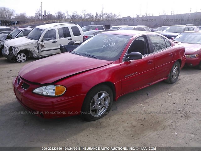 1G2NF52T91M540261 - 2001 PONTIAC GRAND AM SE1 RED photo 2