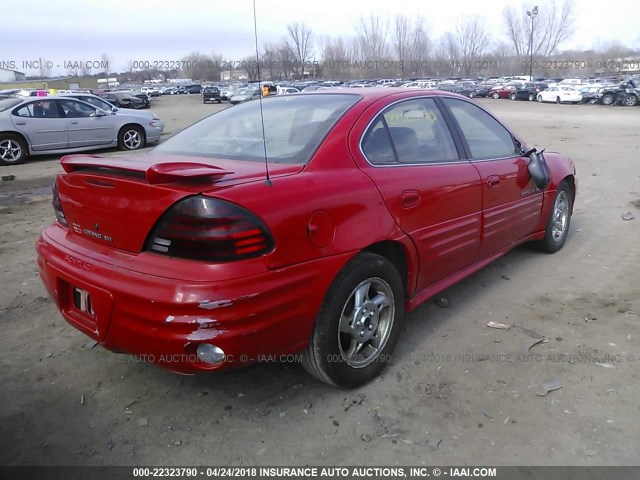 1G2NF52T91M540261 - 2001 PONTIAC GRAND AM SE1 RED photo 4