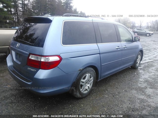 5FNRL38745B060079 - 2005 HONDA ODYSSEY EXL BLUE photo 4