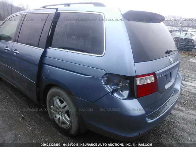 5FNRL38745B060079 - 2005 HONDA ODYSSEY EXL ლურჯი ფოტო 6