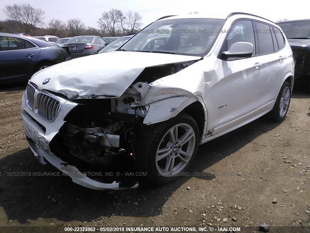 5UXWX9C51E0D10037 - 2014 BMW X3 XDRIVE28I WHITE photo 2