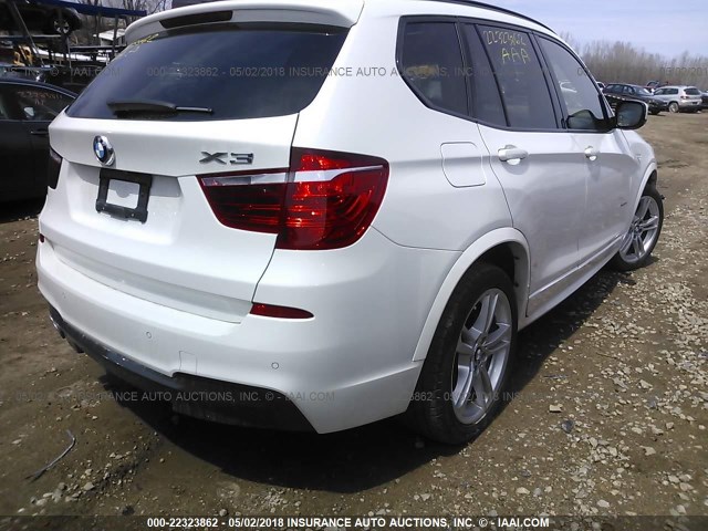 5UXWX9C51E0D10037 - 2014 BMW X3 XDRIVE28I WHITE photo 4