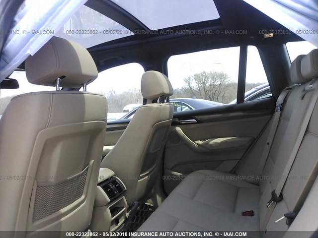 5UXWX9C51E0D10037 - 2014 BMW X3 XDRIVE28I WHITE photo 8