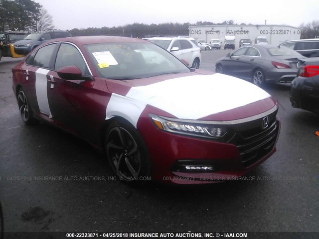 1HGCV1F33JA054671 - 2018 HONDA ACCORD SPORT 红色 照片 1