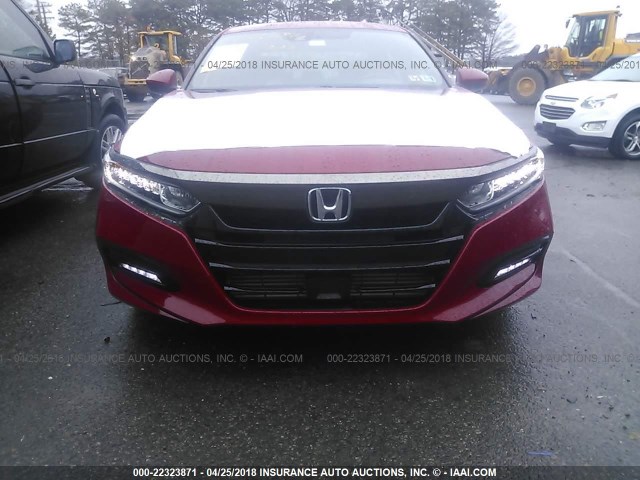 1HGCV1F33JA054671 - 2018 HONDA ACCORD SPORT 红色 照片 6