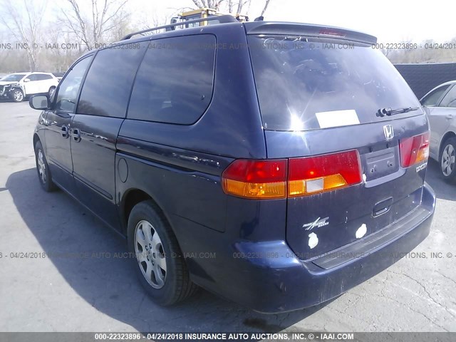 5FNRL18074B130714 - 2004 HONDA ODYSSEY EXL BLUE photo 3