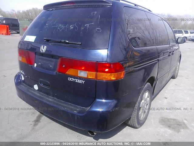 5FNRL18074B130714 - 2004 HONDA ODYSSEY EXL ლურჯი ფოტო 4