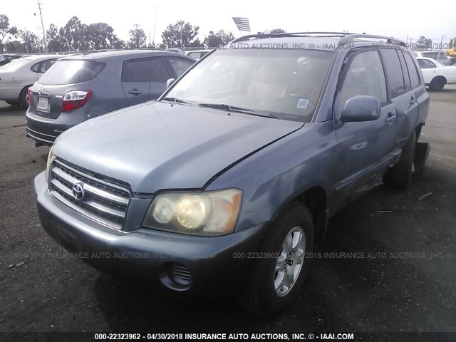 JTEGF21AX30092203 - 2003 TOYOTA HIGHLANDER LIMITED Light Blue photo 2