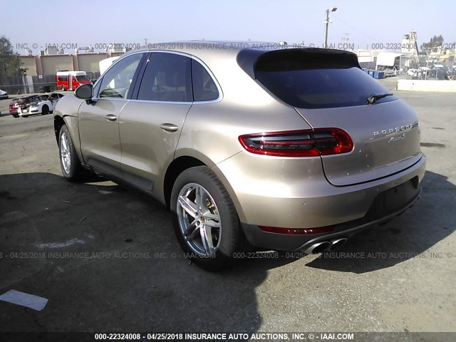 WP1AB2A55FLB62720 - 2015 PORSCHE MACAN S GOLD photo 3